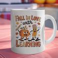 Retro Fall In Love With Learning Autumn Pumpkin Teacher Kids Graphic Print Coffee Mug, gift for family, gift for coworker Retro Fall In Love With Learning Autumn Pumpkin Teacher Kids Graphic Print Coffee Mug, gift for family, gift for coworker