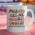 Retro PE Teacher What Are We Doing Today School Coach Women Graphic Print Coffee Mug, Pe Teacher Mugs, gift for family, gift for coworker
