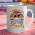 I Teach In My Pajamas Teacher Sunset Bear Retro Graphic Print Coffee Mug, gift for family, gift for coworker I Teach In My Pajamas Teacher Sunset Bear Retro Graphic Print Coffee Mug, gift for family, gift for coworker