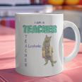 I Am A Teacher Alcoholic Cat Beer Feline Men Women Graphic Print Coffee Mug, gift for family, gift for coworker