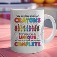 Teacher We Are Like a Box Of Crayons Back To School Graphic Print Coffee Mug, gift for family, gift for coworker