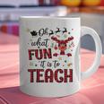 Teachers Oh What Fun It Is To Teach Cute Red Plaid Reindeer Graphic Print Coffee Mug, gift for family, gift for coworker Teachers Oh What Fun It Is To Teach Cute Red Plaid Reindeer Graphic Print Coffee Mug, gift for family, gift for coworker