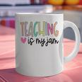 Teaching Is My Jam For Women Teacher Cute Teachers Outfit Graphic Print Coffee Mug, gift for family, gift for coworker
