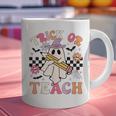 Trick Or Teach Groovy Teacher Halloween Retro Floral Ghost Graphic Print Coffee Mug, Groovy Teacher Mugs, gift for family, gift for coworker