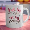 Visually Impaired Teacher Braille Bible Verse Walk By Faith Graphic Print Coffee Mug, gift for family, gift for coworker Visually Impaired Teacher Braille Bible Verse Walk By Faith Graphic Print Coffee Mug, gift for family, gift for coworker