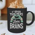 1st Grade Teachers Love Brains Shirt Halloween Teacher Graphic Print Coffee Mug, novelty gifts, funny gifts