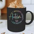 Autism Awareness Accept Adapt Advocate Autism Mom Teacher Graphic Print Coffee Mug, novelty gifts, funny gifts