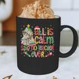 Book Tree All Is Calm Said No Teacher Ever Christmas Graphic Print Coffee Mug, novelty gifts, funny gifts
