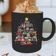 Christmas Library Tree Love Reading Books Nerd Teacher Graphic Print Coffee Mug, novelty gifts, funny gifts