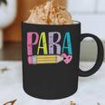 Colorful PARA Teacher Paraprofessional Cute Pencil Graphic Print Coffee Mug, novelty gifts, funny gifts