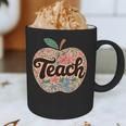 Cute Teacher With Apple Retro Teacher Kids Back To School Graphic Print Coffee Mug, novelty gifts, funny gifts