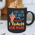 Diabetic Teacher Diabetes Awareness Insulin Blue Ribbon Graphic Print Coffee Mug, novelty gifts, funny gifts