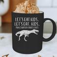 Lets Eat Kids Punctuation Saves Lives Dino Teacher Men Graphic Print Coffee Mug, novelty gifts, funny gifts
