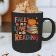 Fall In Love With Reading Autumn Thanksgiving Shirt Teacher Graphic Print Coffee Mug, novelty gifts, funny gifts