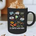 Friendship Inclusion Language Teacher It Starts With Hello Graphic Print Coffee Mug, novelty gifts, funny gifts Friendship Inclusion Language Teacher It Starts With Hello Graphic Print Coffee Mug, novelty gifts, funny gifts
