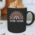 Future Teacher Kids Youth Girls Leopard Rainbow Women Graphic Print Coffee Mug, novelty gifts, funny gifts