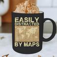 Geography Teacher Easily Distracted By Maps Graphic Print Coffee Mug, novelty gifts, funny gifts