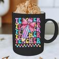 Groovy Teacher Cute Coquette Bow Flower Retro Back To School Graphic Print Coffee Mug, novelty gifts, funny gifts Groovy Teacher Cute Coquette Bow Flower Retro Back To School Graphic Print Coffee Mug, novelty gifts, funny gifts