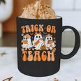 Groovy Teacher Halloween Trick Or Teach Ghost Men Women Kids Graphic Print Coffee Mug, novelty gifts, funny gifts