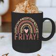 Happy Fri-Yay Friday Lovers Fun Teacher Leopard Rainbow Men Women Girls Kids Graphic Print Coffee Mug, novelty gifts, funny gifts