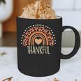 Leopard Rainbow Thankful Thanksgiving Teacher Women Kids Graphic Print Coffee Mug, novelty gifts, funny gifts
