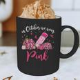 In October We Wear Pink Apple Teacher Daisy Breast Cancer Graphic Print Coffee Mug, novelty gifts, funny gifts