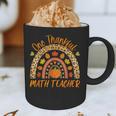 One Thankful Math Teacher Thanksgiving Autumn Fall Rainbow Graphic Print Coffee Mug, novelty gifts, funny gifts