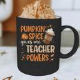 Pumpkin Spice Gives Me Teacher Powers Fall Thanksgiving Men Women Graphic Print Coffee Mug, novelty gifts, funny gifts