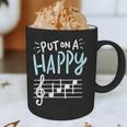 Put On A Happy Face Music Music Teacher Graphic Print Coffee Mug, novelty gifts, funny gifts