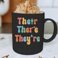 There Their They'Re English Class Grammar Joke Teacher Graphic Print Coffee Mug, novelty gifts, funny gifts