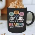 Reading Beats Everything Teacher Rock Paper Scissors Graphic Print Coffee Mug, novelty gifts, funny gifts