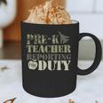 Retro Back To School Women Old Camo Pre-K Teacher Graphic Print Coffee Mug, novelty gifts, funny gifts