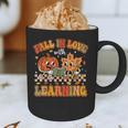 Retro Fall In Love With Learning Autumn Pumpkin Teachers Graphic Print Coffee Mug, novelty gifts, funny gifts