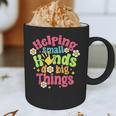 Retro Helping Small Hands Do Big Things Teacher Appreciation For Men Women Graphic Print Coffee Mug, novelty gifts, funny gifts Retro Helping Small Hands Do Big Things Teacher Appreciation For Men Women Graphic Print Coffee Mug, novelty gifts, funny gifts