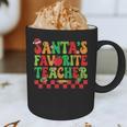 Santas Favorite Teacher Retro Groovy Christmas Xmas Women Graphic Print Coffee Mug, novelty gifts, funny gifts