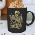 Skeleton Book Floral Skull Halloween Teacher Costume Graphic Print Coffee Mug, novelty gifts, funny gifts Skeleton Book Floral Skull Halloween Teacher Costume Graphic Print Coffee Mug, novelty gifts, funny gifts