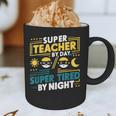 Super Teacher By Day Super Tired By Night Superheroes School Graphic Print Coffee Mug, novelty gifts, funny gifts