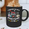 I Survived 100 Days Of School Teacher Kids Cat Lover Graphic Print Coffee Mug, novelty gifts, funny gifts