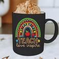Teach Love Inspire Rainbow Leopard Cheetah Print Teacher Graphic Print Coffee Mug, novelty gifts, funny gifts Teach Love Inspire Rainbow Leopard Cheetah Print Teacher Graphic Print Coffee Mug, novelty gifts, funny gifts