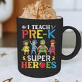 I Teach Pre-K Superheroes Students Teacher Back To School Graphic Print Coffee Mug, novelty gifts, funny gifts