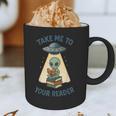 Teacher Alien Books UFO Reading Take Me To Your Reader Graphic Print Coffee Mug, novelty gifts, funny gifts