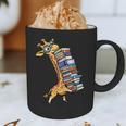 Teacher Shirt Giraffe Holding Books Bookworm Librarian Graphic Print Coffee Mug, novelty gifts, funny gifts