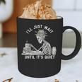 Teacher Skeleton Messy Bun I'Ll Just Wait Until Its Quiet Graphic Print Coffee Mug, novelty gifts, funny gifts