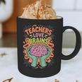 Teacher Teachers Love Brains Halloween Men Women Graphic Print Coffee Mug, novelty gifts, funny gifts