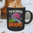 Teachers Love Brains Halloween 2025 Skeleton Costume Graphic Print Coffee Mug, novelty gifts, funny gifts