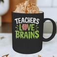 Teachers Love Brains Halloween Teacher Zombie Graphic Print Coffee Mug, novelty gifts, funny gifts Teachers Love Brains Halloween Teacher Zombie Graphic Print Coffee Mug, novelty gifts, funny gifts