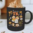 Team TK Crew Preppy Coquette Bow Pumpkin Fall TK Teacher Graphic Print Coffee Mug, novelty gifts, funny gifts