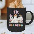 TK Boo Crew Retro Groovy Halloween Floral Ghost TK Teacher Graphic Print Coffee Mug, novelty gifts, funny gifts