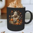 Vintage Ghost Book Reading Pumpkin Gothic Halloween Teachers Men Women Kids Graphic Print Coffee Mug, novelty gifts, funny gifts