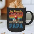 Vintage Retro My Favorite Teacher Calls Me Papa Father's Day Graphic Print Coffee Mug, novelty gifts, funny gifts